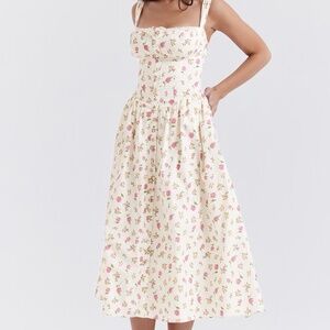 NWT - House of CB TATIANA Rose Print Midi Sundress - Medium (regular cup A-C)
